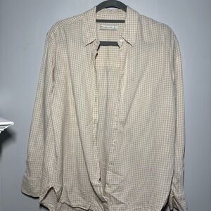 Abercrombie & Fitch Tan/Beige Checkered Button Up Shirt